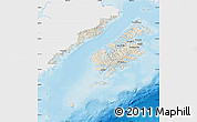 Shaded Relief Map of Kodiak Island Borough, single color outside