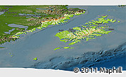 Physical Panoramic Map of Kodiak Island Borough, darken