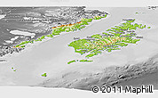 Physical Panoramic Map of Kodiak Island Borough, desaturated