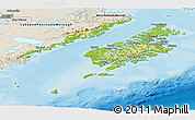 Physical Panoramic Map of Kodiak Island Borough, shaded relief outside