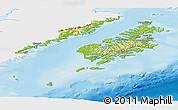Physical Panoramic Map of Kodiak Island Borough, single color outside