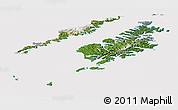 Satellite Panoramic Map of Kodiak Island Borough, cropped outside