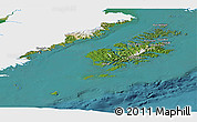Satellite Panoramic Map of Kodiak Island Borough, single color outside