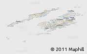 Shaded Relief Panoramic Map of Kodiak Island Borough, cropped outside