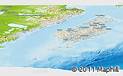 Shaded Relief Panoramic Map of Kodiak Island Borough, physical outside