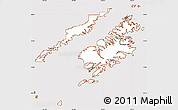 Classic Style Simple Map of Kodiak Island Borough, cropped outside
