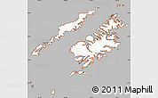 Gray Simple Map of Kodiak Island Borough, cropped outside