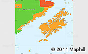 Political Simple Map of Kodiak Island Borough