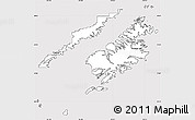 Silver Style Simple Map of Kodiak Island Borough, cropped outside