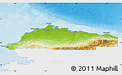 Physical Map of North Slope Borough, single color outside