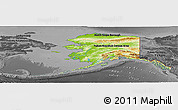 Physical Panoramic Map of Alaska, darken, desaturated