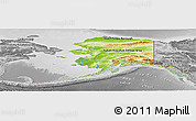 Physical Panoramic Map of Alaska, desaturated