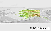 Physical Panoramic Map of Alaska, lighten, desaturated