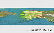 Physical Panoramic Map of Alaska, satellite outside