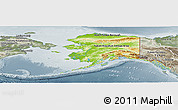 Physical Panoramic Map of Alaska, semi-desaturated