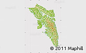 Physical Map of Sitka Borough, cropped outside
