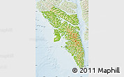 Physical Map of Sitka Borough, lighten