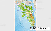 Physical Map of Sitka Borough, shaded relief outside