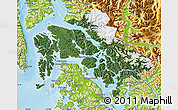 Satellite Map of Wrangell-Petersburg Census Area, physical outside