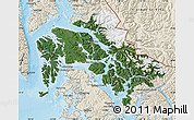 Satellite Map of Wrangell-Petersburg Census Area, shaded relief outside