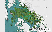 Satellite Map of Wrangell-Petersburg Census Area, single color outside