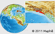 Physical Location Map of Yakutat Borough