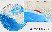 Shaded Relief Location Map of Yakutat Borough