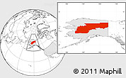 Blank Location Map of Yukon-Koyukuk Census Area, highlighted country