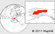 Blank Location Map of Yukon-Koyukuk Census Area, highlighted parent region