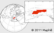 Blank Location Map of Yukon-Koyukuk Census Area