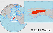Gray Location Map of Yukon-Koyukuk Census Area