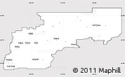 Silver Style Simple Map of Yukon-Koyukuk Census Area, cropped outside