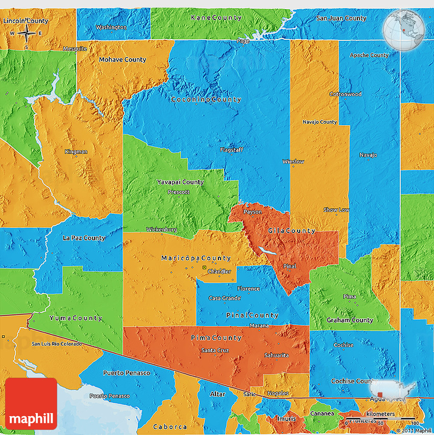 Arizona Political Map 3d Model Cgtrader - vrogue.co
