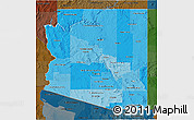 Political Shades 3D Map of Arizona, darken