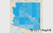 Political Shades 3D Map of Arizona, shaded relief outside