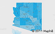 Political Shades 3D Map of Arizona, single color outside