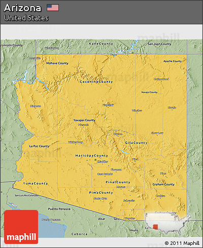 Free Savanna Style 3D Map of Arizona
