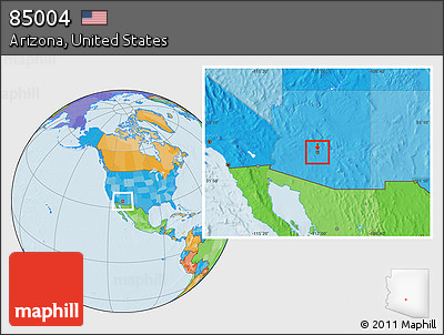 85004 Zip Code Map Free Political Location Map Of Zip Code 85004