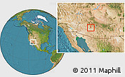 Satellite Location Map of ZIP code 85004