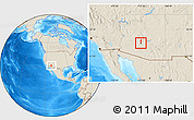 Shaded Relief Location Map of ZIP code 85004