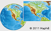 Physical Location Map of ZIP code 85021, within the entire country