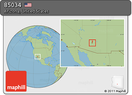 Savanna Style Location Map of ZIP Code 85034