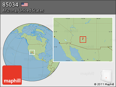 Savanna Style Location Map of ZIP Code 85034