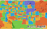 Political 3D Map of ZIP code 85287