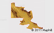 Physical 3D Map of ZIP code 85643, cropped outside
