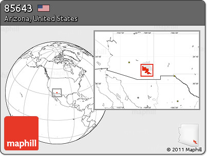 Blank Location Map of ZIP Code 85643, highlighted county