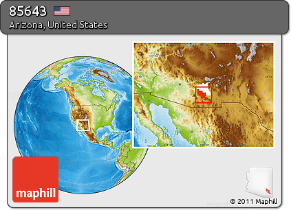 Physical Location Map of ZIP Code 85643, highlighted county