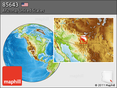 Physical Location Map of ZIP Code 85643, highlighted county