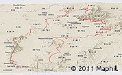 Shaded Relief Panoramic Map of ZIP codes starting with 857