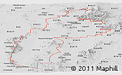Silver Style Panoramic Map of ZIP codes starting with 857